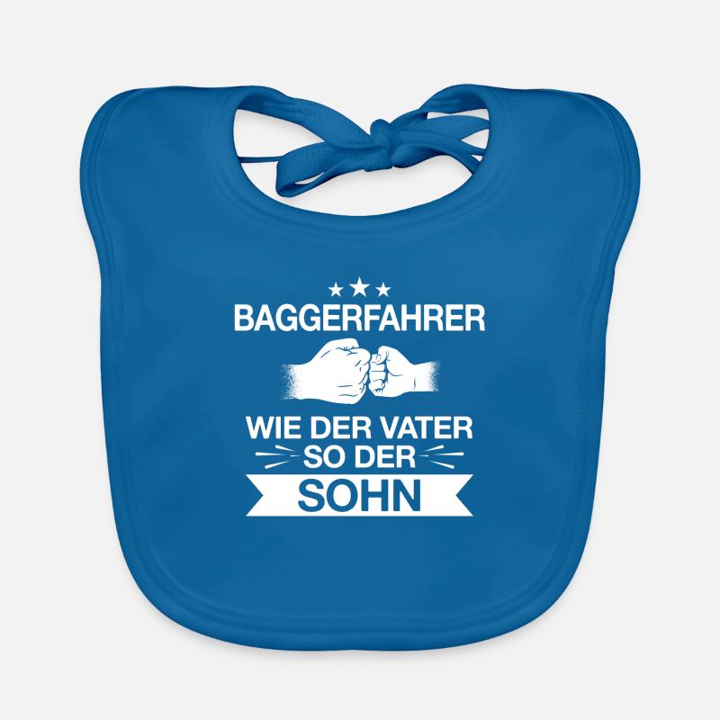 Baggern Baggerfahrer Bauarbeiter Vater Spruch Baby Bio-Lätzchen