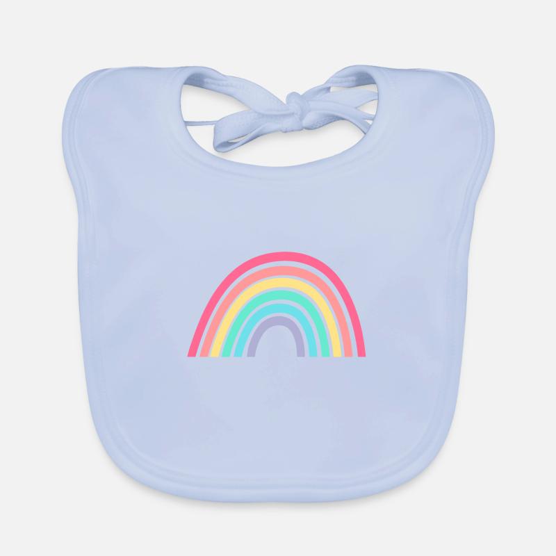Rainbow in pastel Organic Baby Bibs