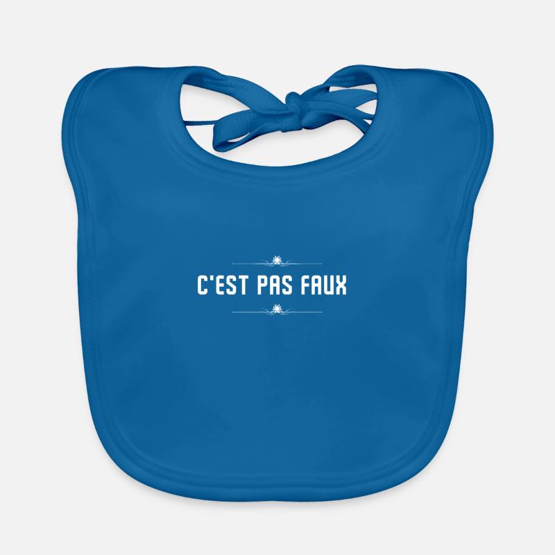 C'est Pas Faux Citation Perceval - Closset Kamelot - Bavoir bio Bébé - bleu paon