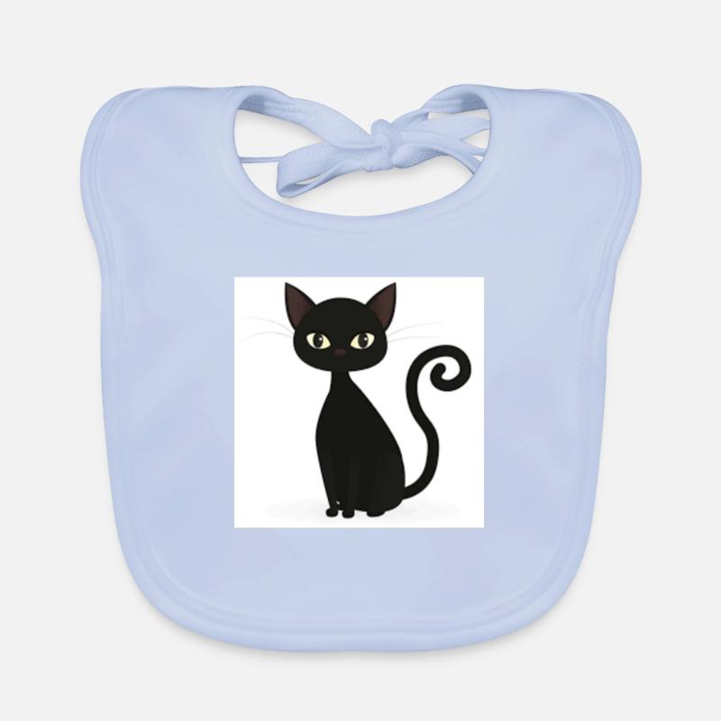 schwarze Katze Baby Bio-Lätzchen