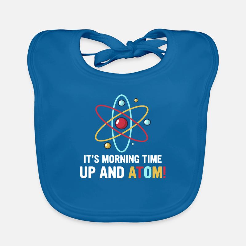Physics physicist funny saying atom gift - Organic Baby Bibs - peacock-blue