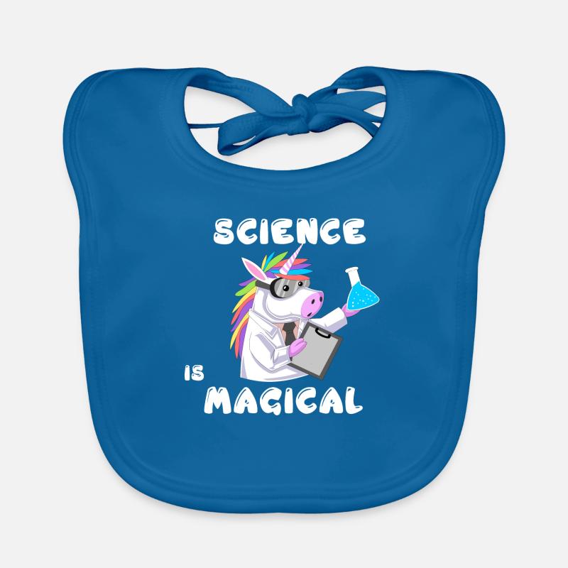 science - Bavoir bio Bébé - bleu paon