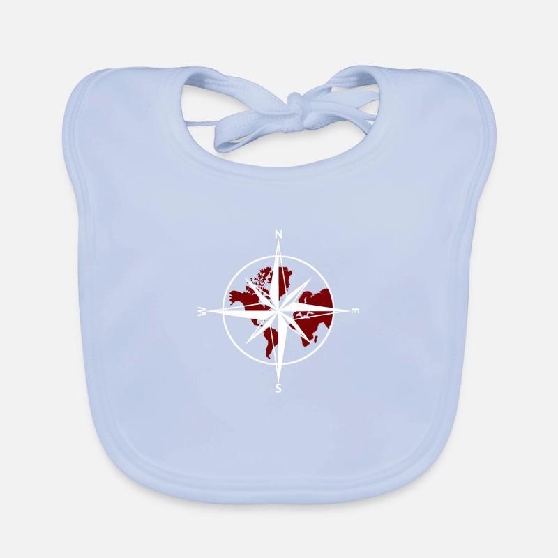 Compass white-red Organic Baby Bibs