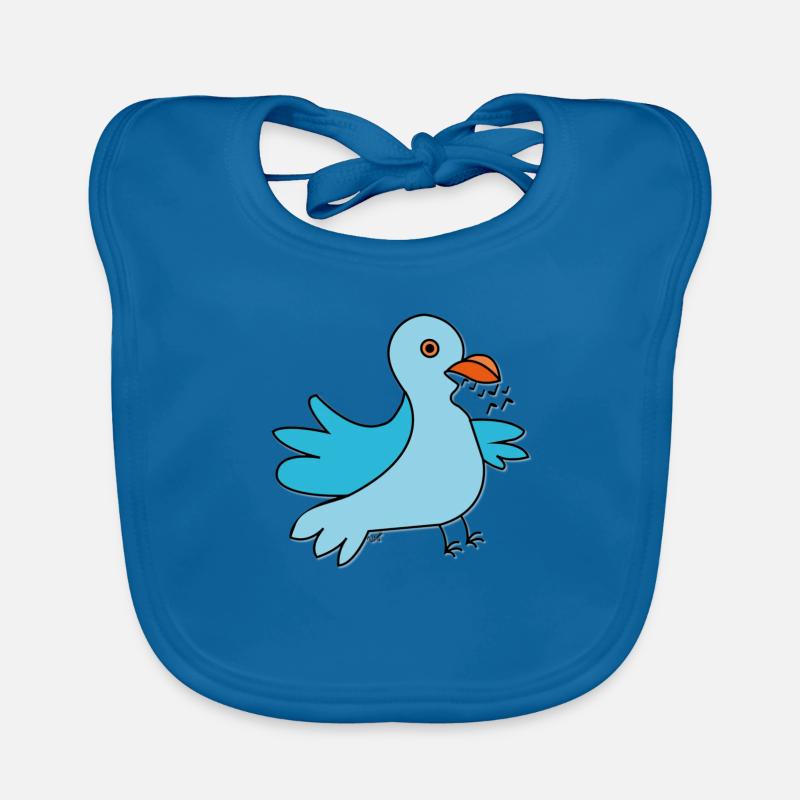 Pigeon - Bavoir bio Bébé - bleu paon