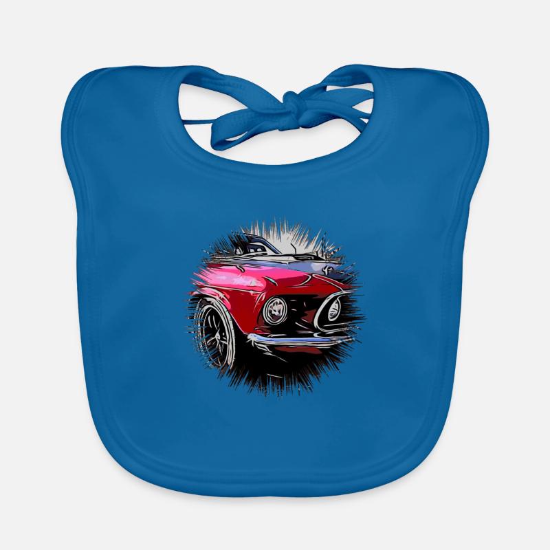 Auto - Baby Bio-Lätzchen - Pfauenblau