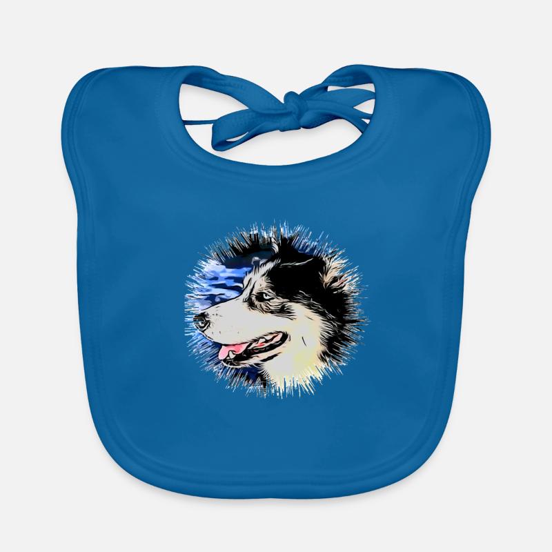 Husky - Baby Bio-Lätzchen - Pfauenblau