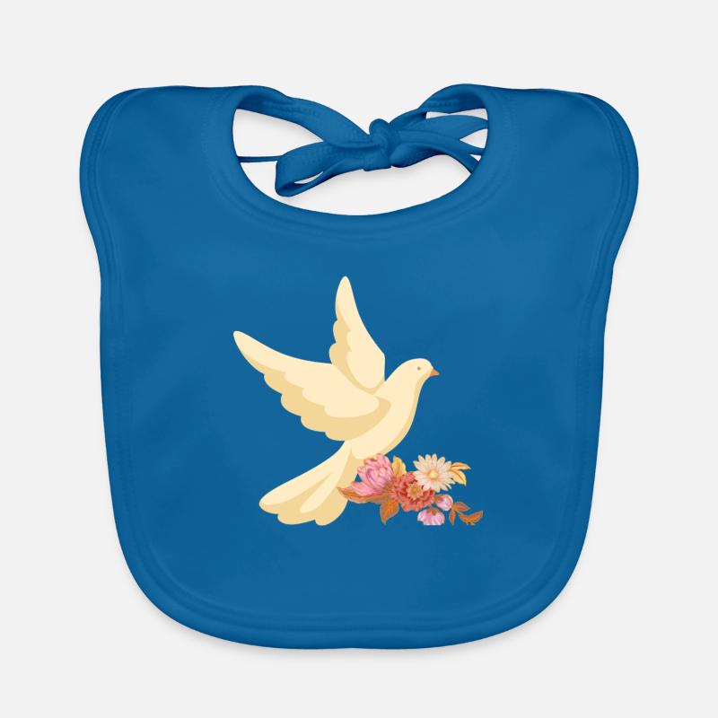 Belle Colombe - Bavoir bio Bébé - bleu paon