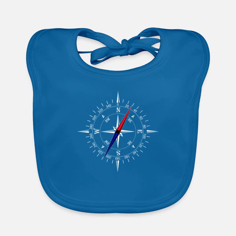 Compass with white scale - Adventure Navigation Organic Baby Bibs