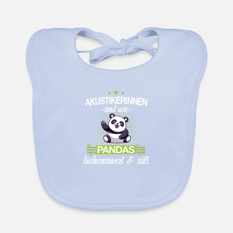 Hörakustiker Akustiker Panda Beruf Spruch Baby Bio-Lätzchen