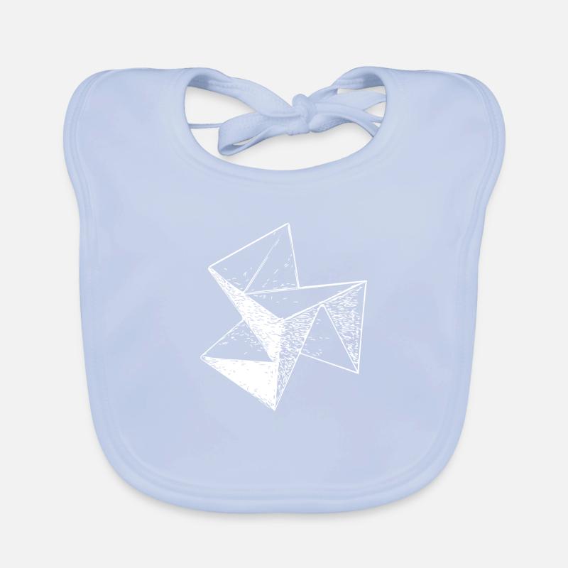 3d Vintage Triangle Cube Structure Organic Baby Bibs
