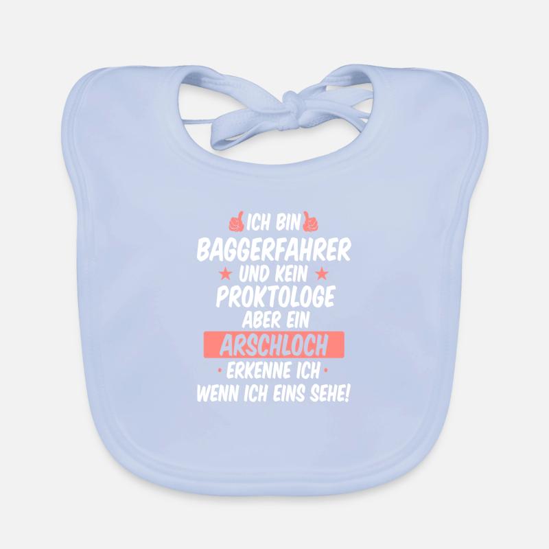 Baggern Baggerfahrer Bauarbeiter Baggern Spruch Baby Bio-Lätzchen
