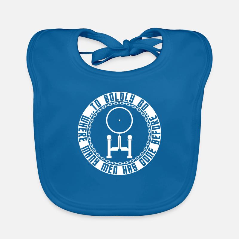 Freemason Spaceship blanc - Bavoir bio Bébé - bleu paon