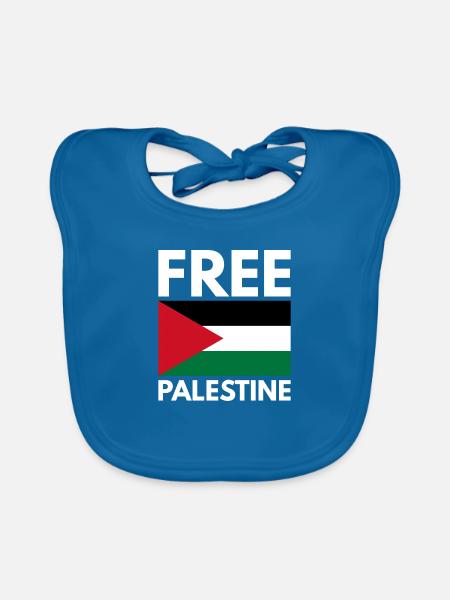 Libérer la Palestine - Bavoir bio Bébé - bleu paon - Devant