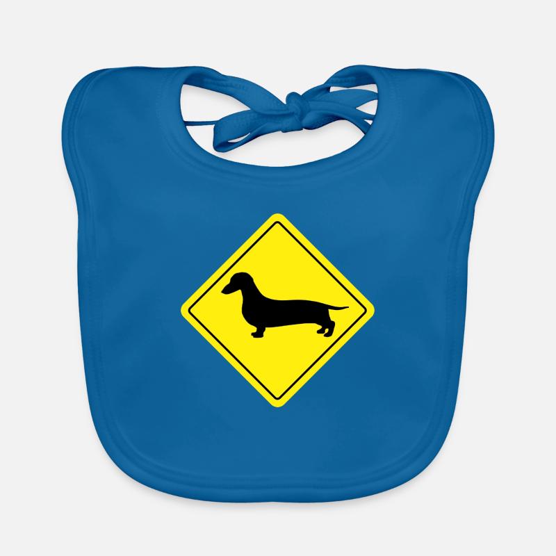Gelbe Schild Dachshund Teckel Baby Bio-Lätzchen