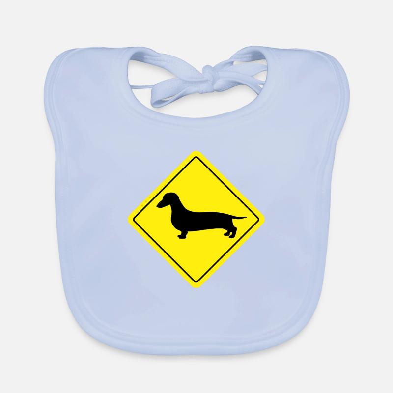 Yellow Dachshund Teckel sign Organic Baby Bibs