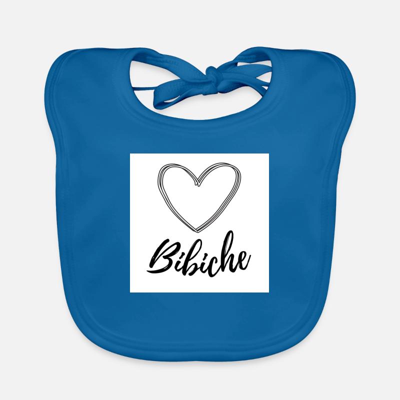 BIBICHE - Bavoir bio Bébé - bleu paon