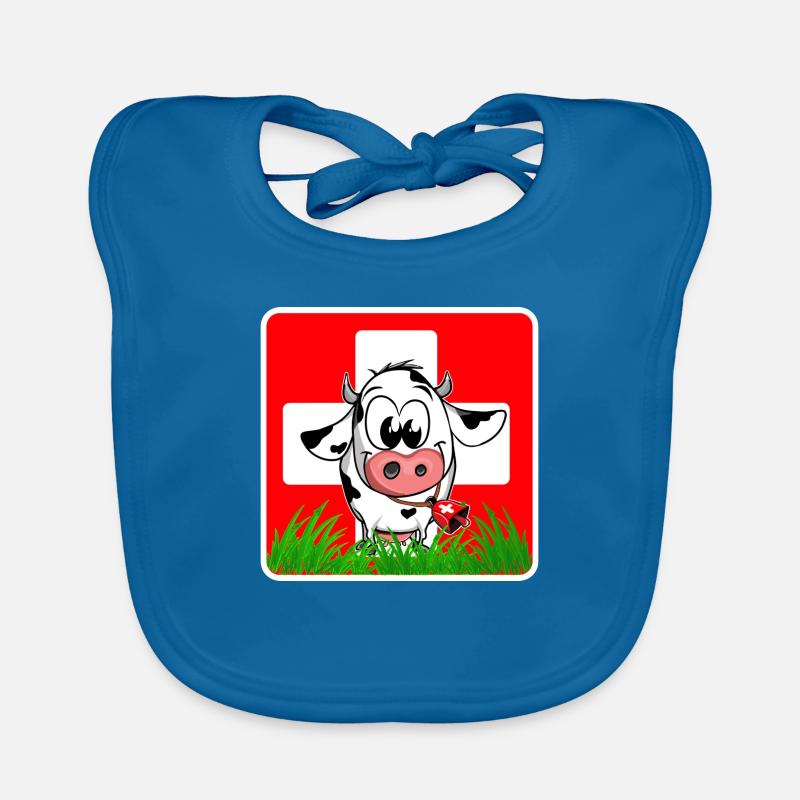 Schweizer Kuh Schweizer Flagge Baby Bio-Lätzchen
