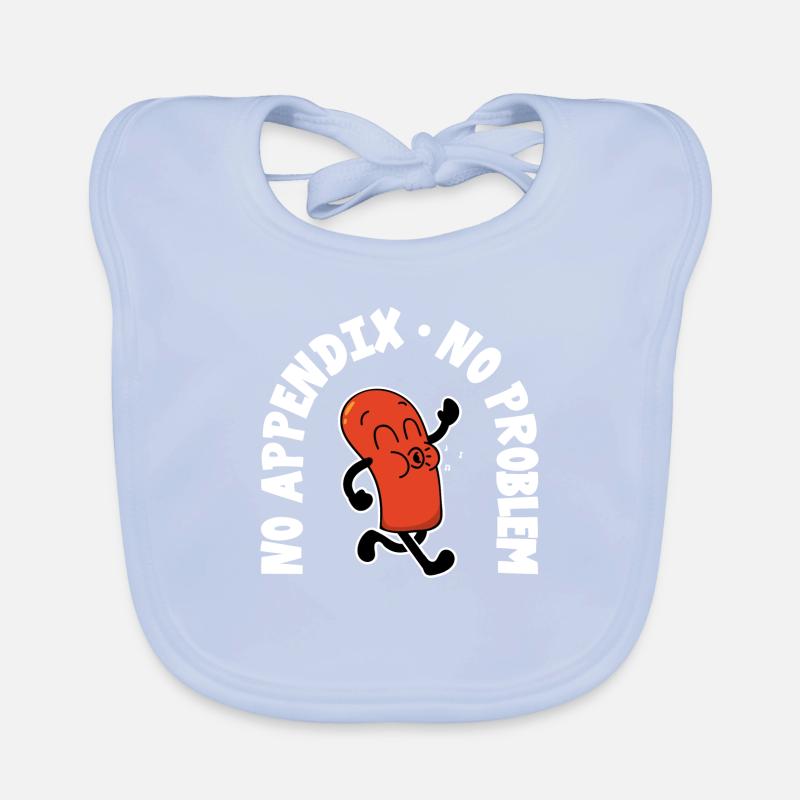 No Appendix Blinddarm Bauch Operation Geschenkidee Baby Bio-Lätzchen
