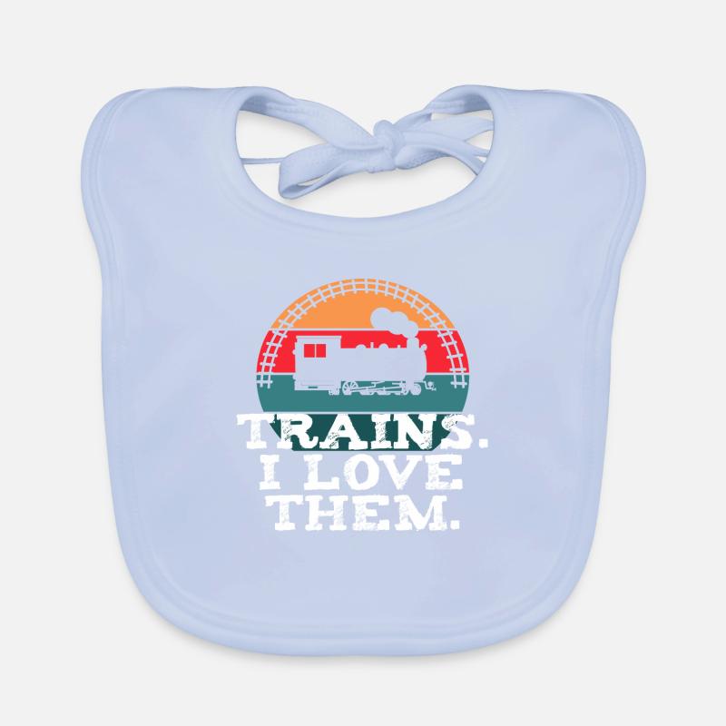 Trains. I Love Them Bavoir bio Bébé