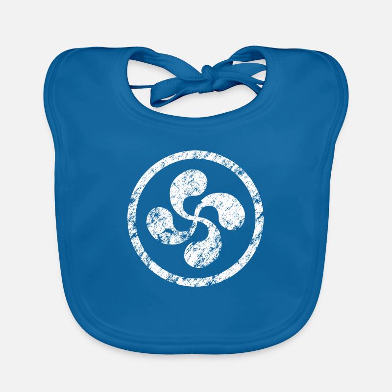 Lauburu d’Euskadi - Bavoir bio Bébé - bleu paon