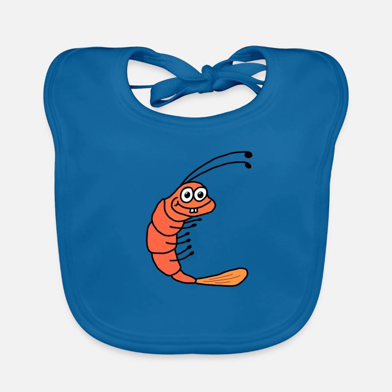Crevette - Bavoir bio Bébé - bleu paon