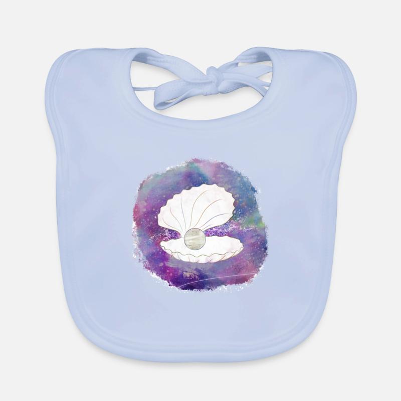 Shell magic pearl Organic Baby Bibs