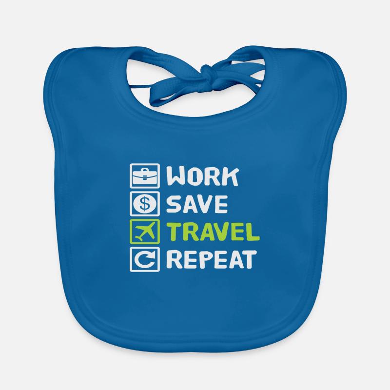 Work Save Travel Repeat Organic Baby Bibs