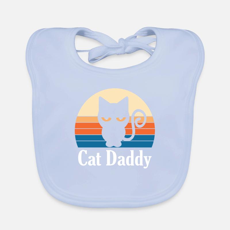 Chat Papa Rétro Vintage Katze Bavoir bio Bébé