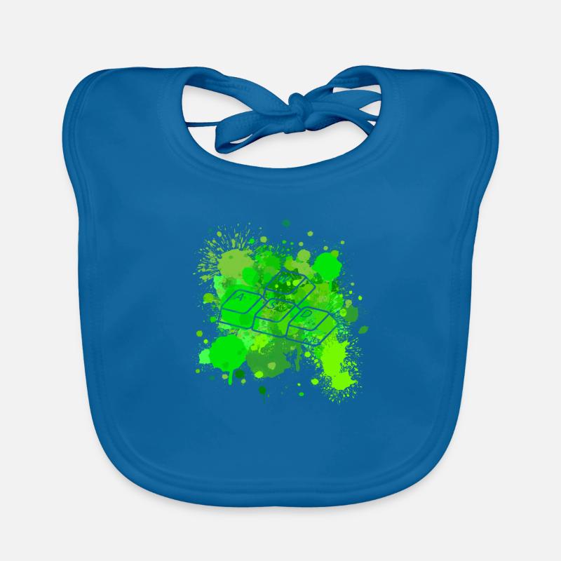 WASD - Bavoir bio Bébé - bleu paon