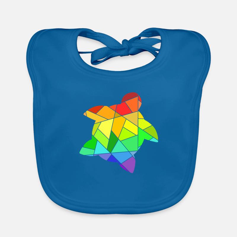 Rainbow Geometric Figures Turtle Organic Baby Bibs