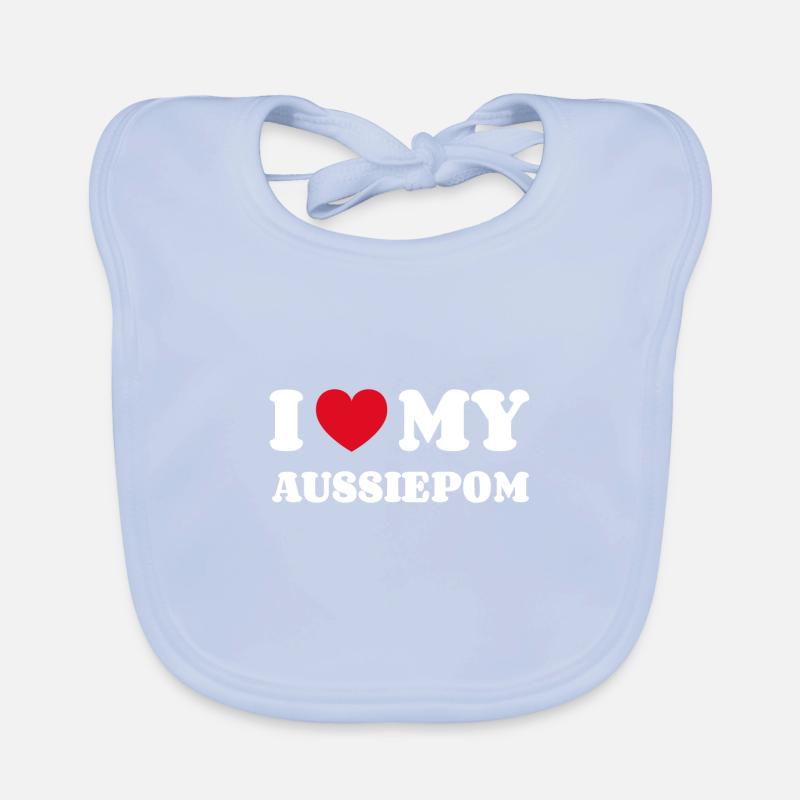 I Love My Aussiepom Organic Baby Bibs