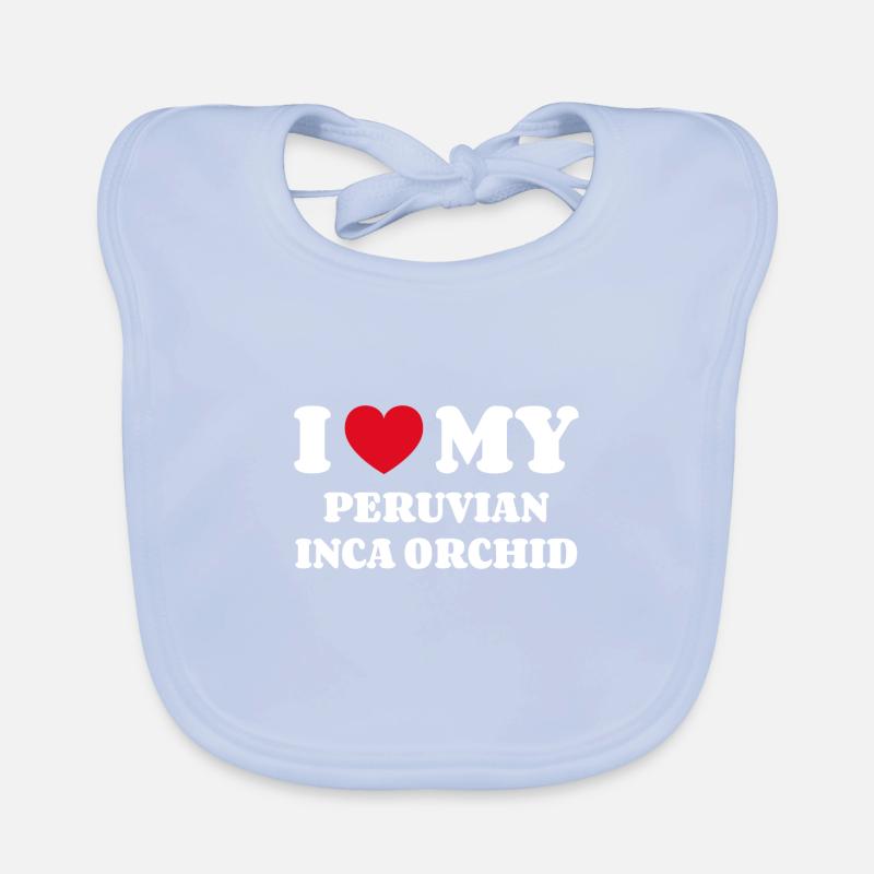 J’adore mon orchidée inca péruvienne Bavoir bio Bébé