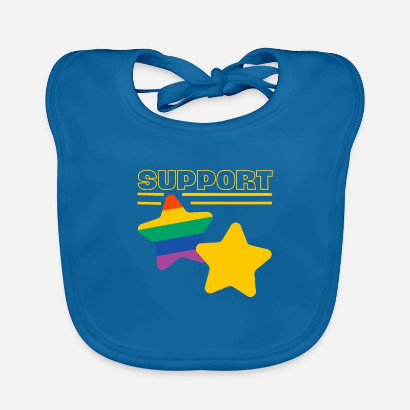 Support LGBT - Bavoir bio Bébé - bleu paon