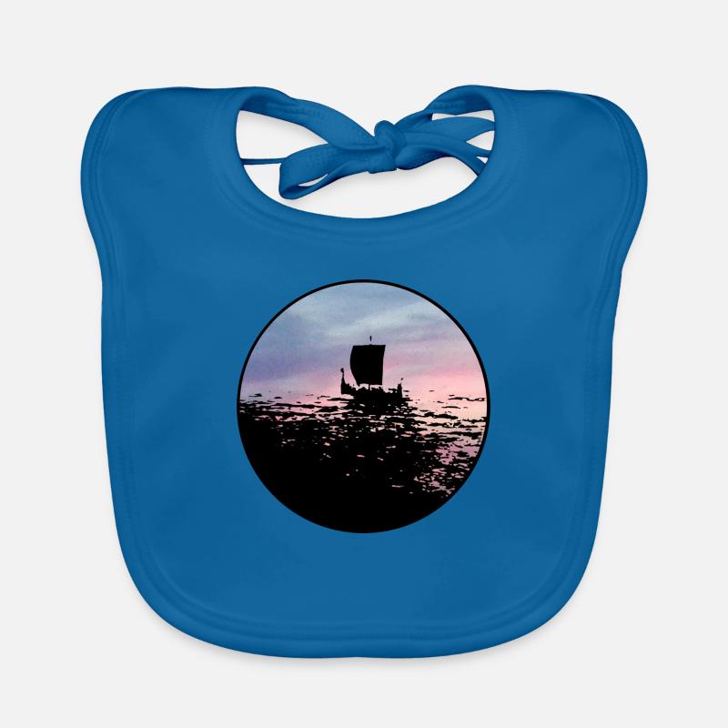 Drachenboot - Baby Bio-Lätzchen - Pfauenblau