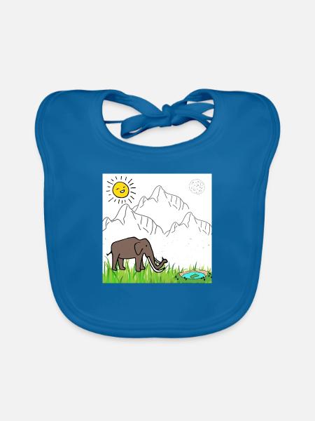 Elephant - Baby Bio-Lätzchen - Pfauenblau