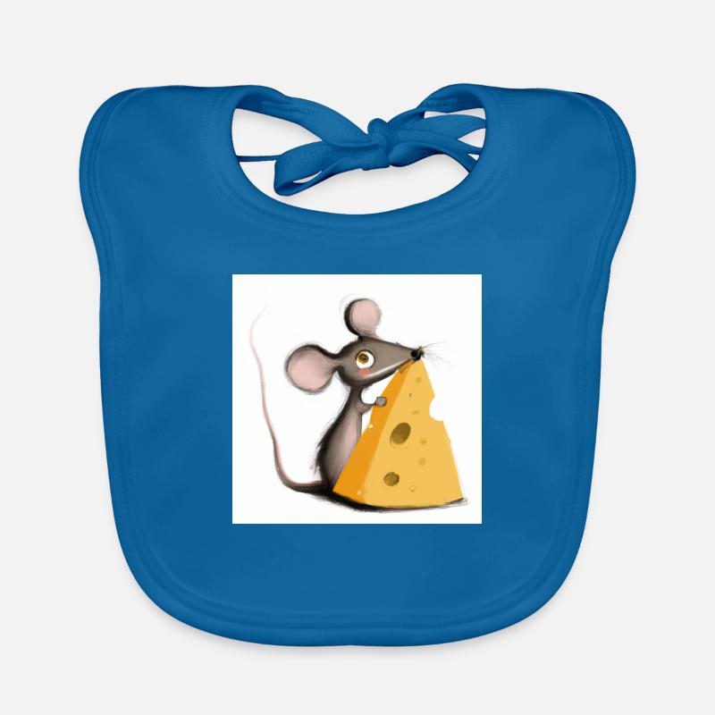 Sweet mouse with cheese Organic Baby Bibs