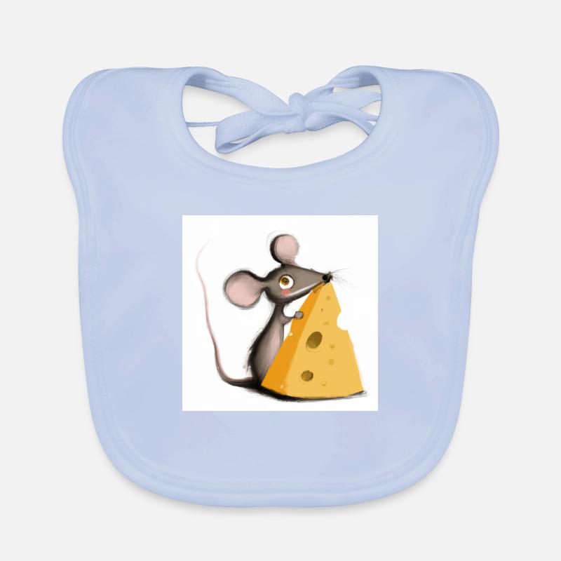 Sweet mouse with cheese Organic Baby Bibs