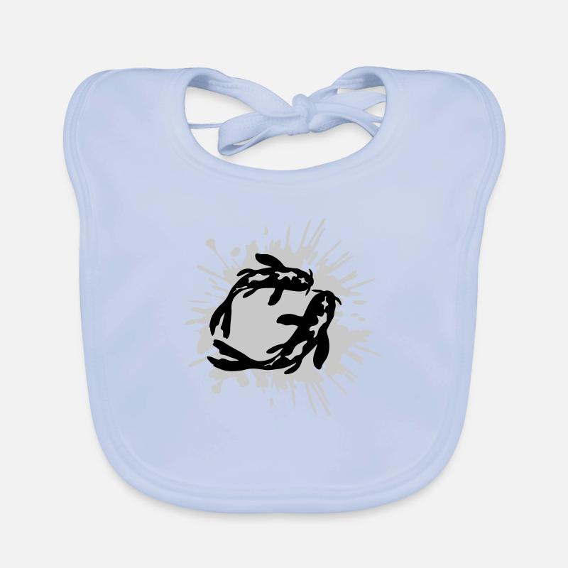 Éclaboussures de couleur 2 poissons koi Bavoir bio Bébé