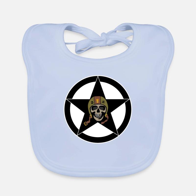 Bobber style skull, ideal for bikers! Organic Baby Bibs