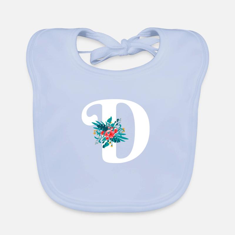 lettre D fleuris Bavoir bio Bébé