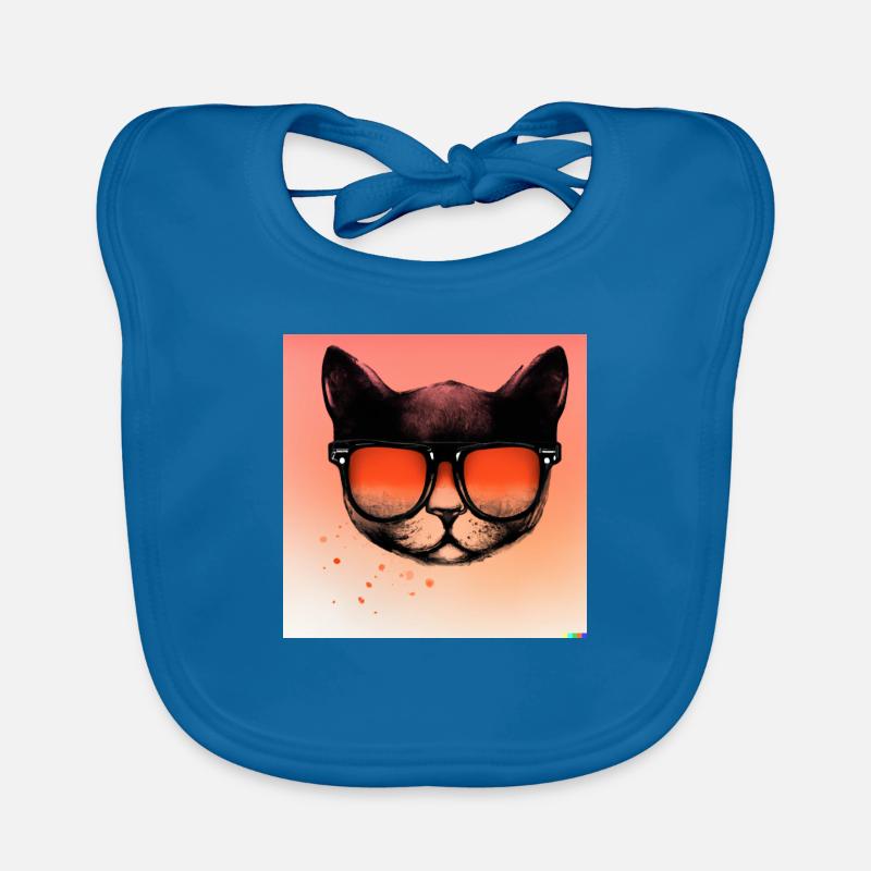 Coole Katze mit einer Sonnenbrille Baby Bio-Lätzchen