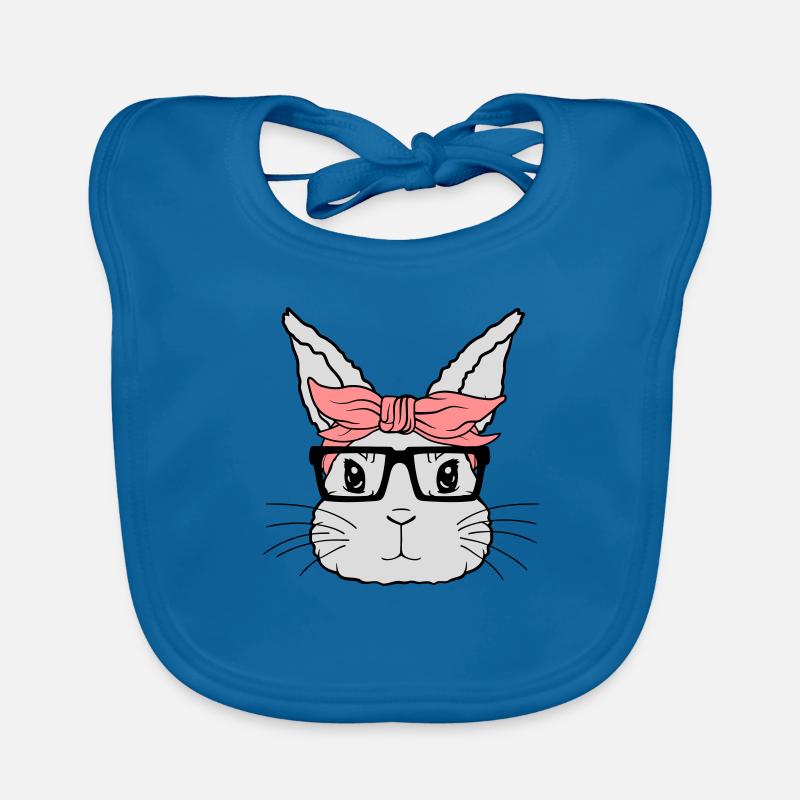 Visage de lapin nerd féminin Bavoir bio Bébé