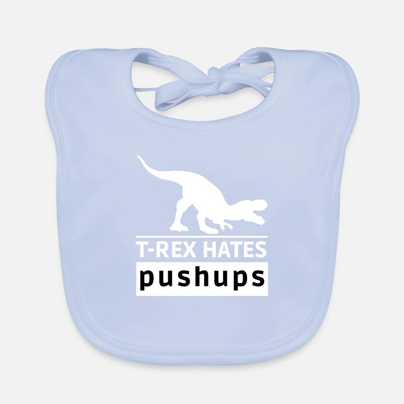 T-rex hates push-ups Original gift idea Organic Baby Bibs