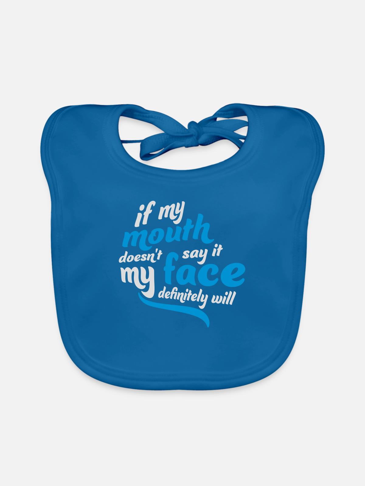 my face definitely will - Baby Bio-Lätzchen - Pfauenblau - Vorne