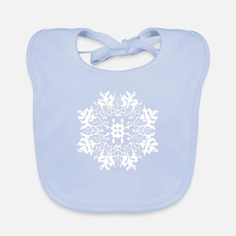 Snowflake Snow Winter Christmas Cold 13 Organic Baby Bibs