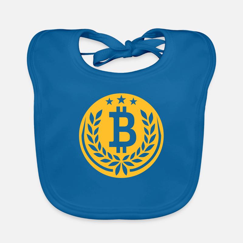 Emblem Bitcoin Lorbeerkranz Sterne Baby Bio-Lätzchen