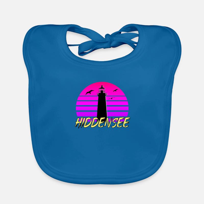 Hiddensee 80s - Baby Bio-Lätzchen - Pfauenblau