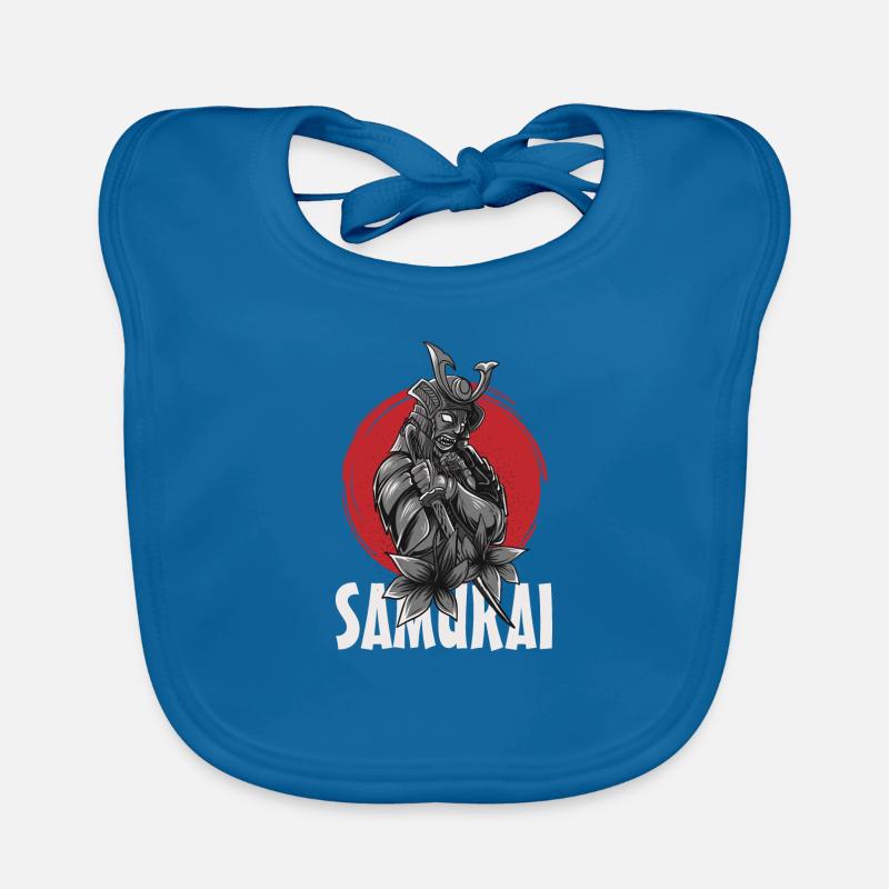 Samurai Cools Japanese Samurai Design Organic Baby Bibs