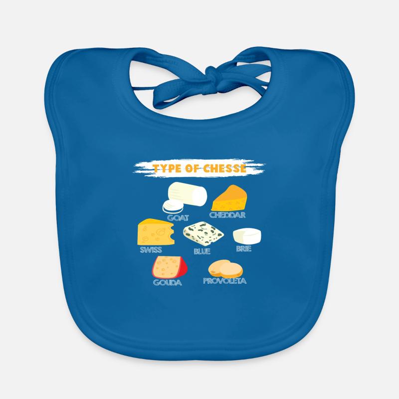 Type de fromage - Bavoir bio Bébé - bleu paon