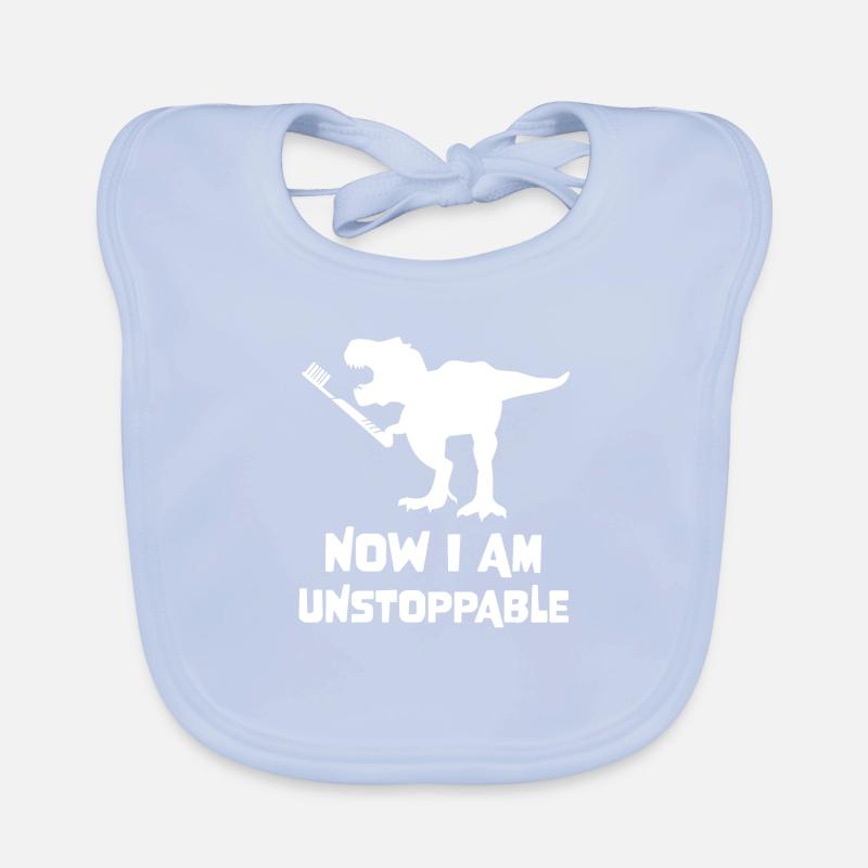 Dino avec brosse à dents T-Rex Funny Unstoppable Bavoir bio Bébé